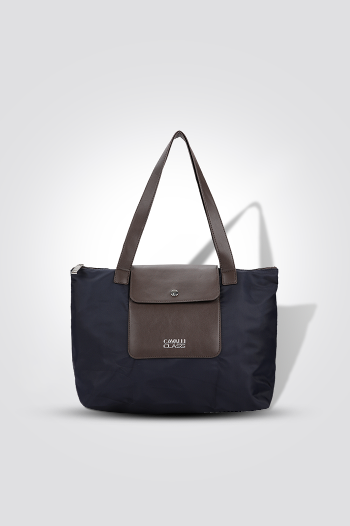 תיק צד לנשים M בצבע כחול כהה וחום