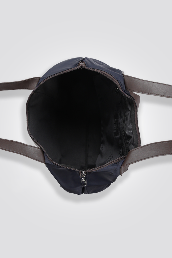 תיק צד לנשים M בצבע כחול כהה וחום