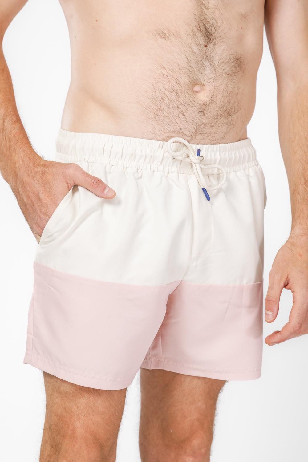 בגד ים בצבע ורוד וקרם עם לוגו - MASHBIR//365