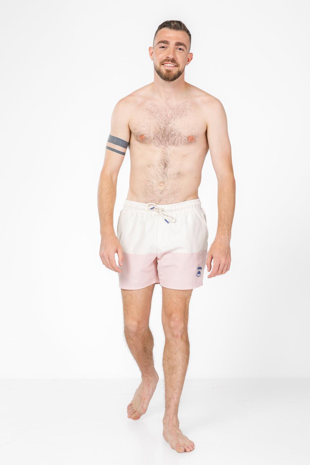 בגד ים בצבע ורוד וקרם עם לוגו - MASHBIR//365