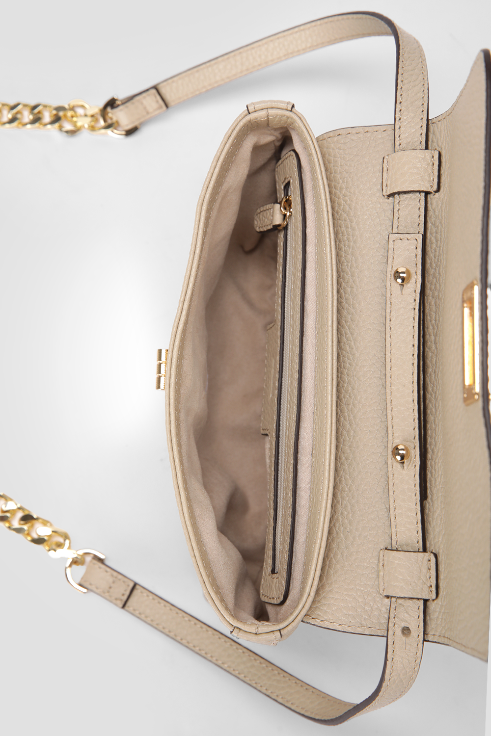 תיק צד קטן עור לנשים בצבע בז'