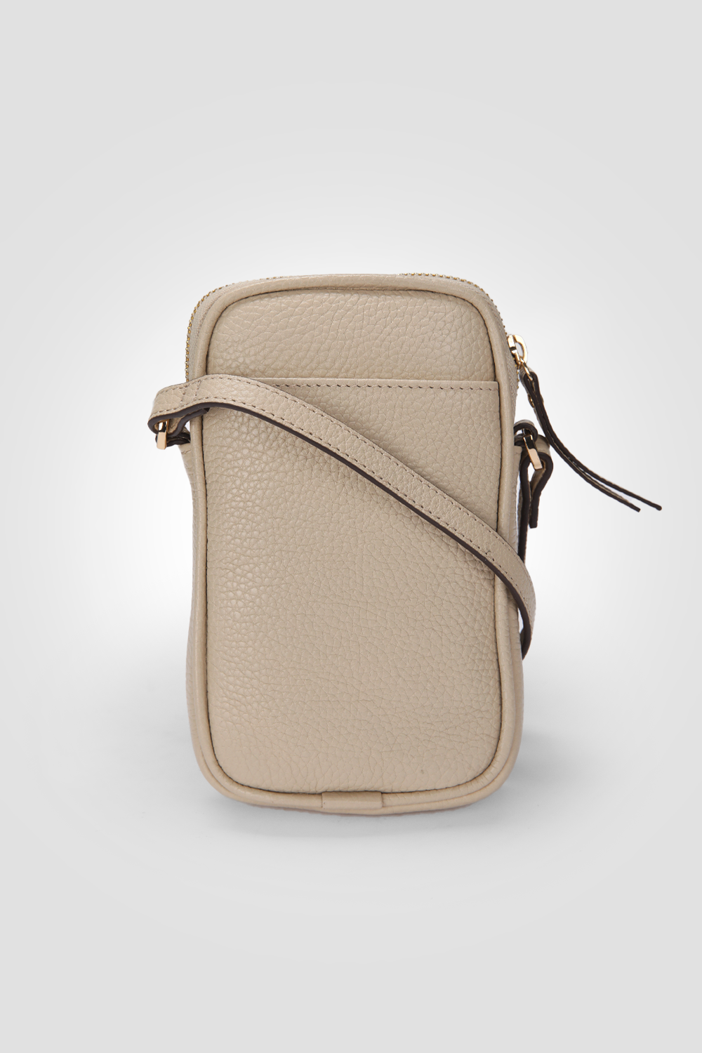 פאוץ' עור לטלפון נייד בצבע בז'