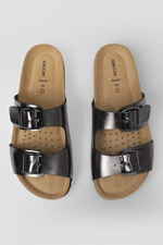 כפכפים לנשים מעור בצבע מטאל