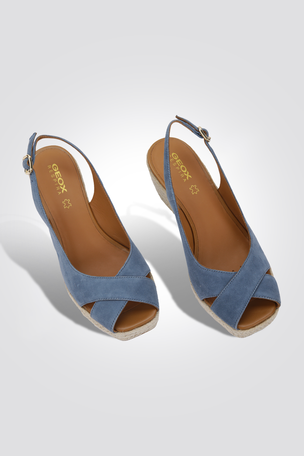 סנדלים לנשים SANDALI PELLE TACCO SUP. 3 CM בצבע כחול