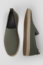 נעלי מוקסין לגברים באפקט סרוג בצבע זית