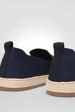 נעלי מוקסין לגברים באפקט סרוג בצבע נייבי