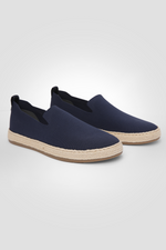 נעלי מוקסין לגברים באפקט סרוג בצבע נייבי