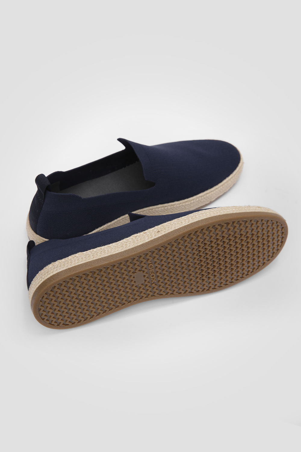 נעלי מוקסין לגברים באפקט סרוג בצבע נייבי