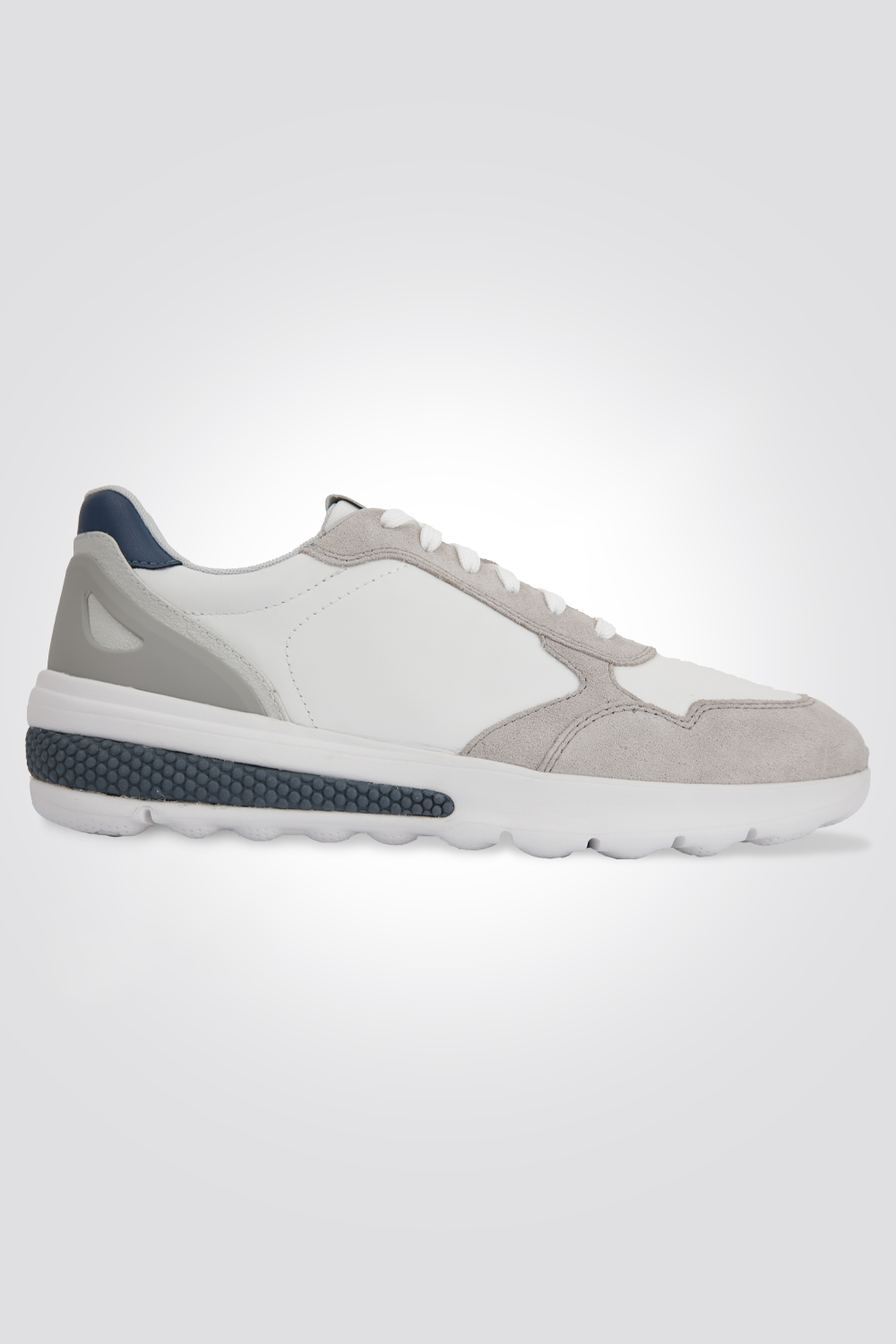 סניקרס לגברים G-CALZ.PELLE UOMO BASS בצבע לבן ואפור