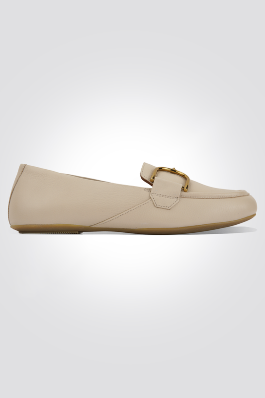 נעלי מוקסין לנשים CALZATURA PELLE DONNA בצבע קרם