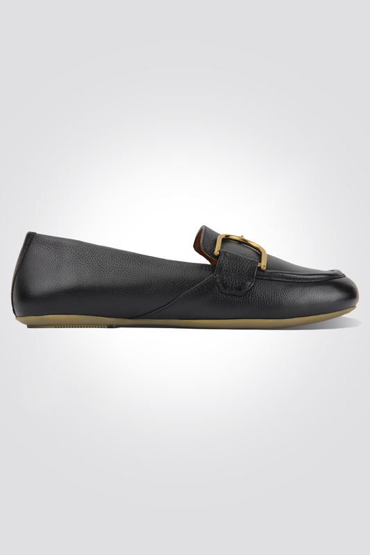 נעלי מוקסין לנשים CALZATURA PELLE DONNA בצבע שחור