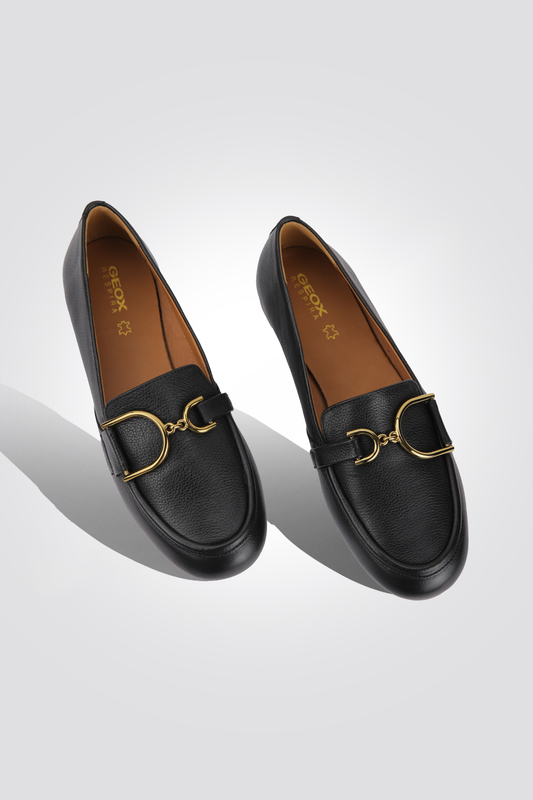 נעלי מוקסין לנשים CALZATURA PELLE DONNA בצבע שחור