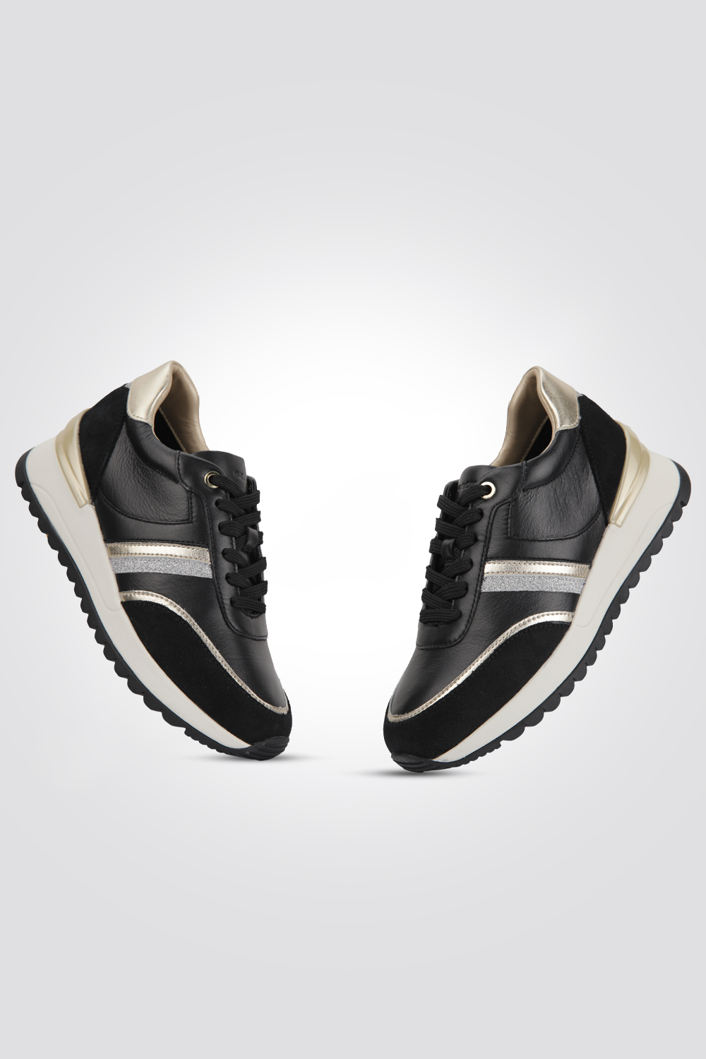 סניקרס לנשים CALZATURA PELLE DONNA בצבע שחור וקרם