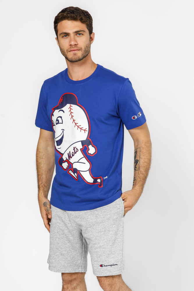 טישירט לגברים Crewneck בצבע כחול