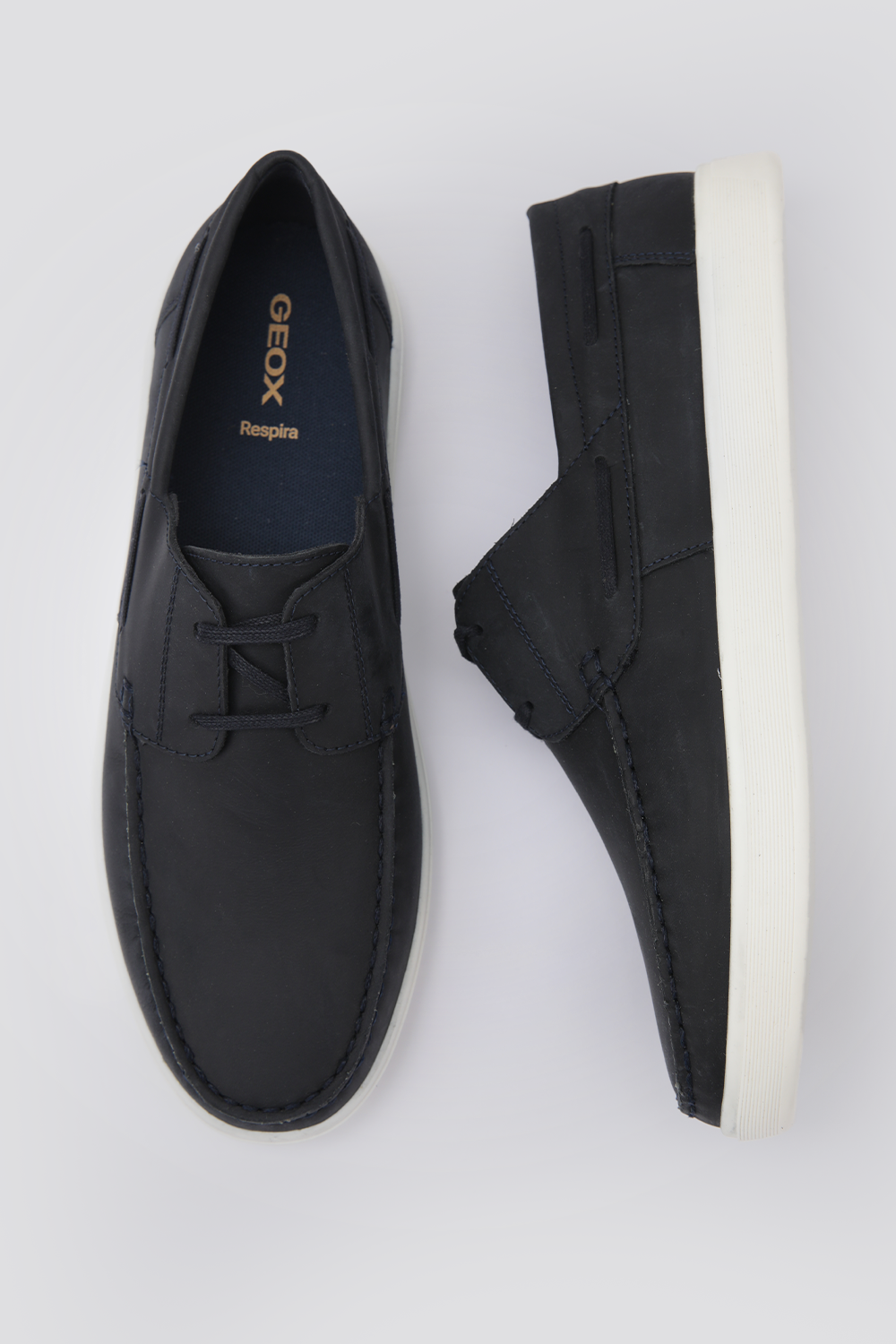 נעלי מוקסין עור לגברים AVOLA בצבע נייבי