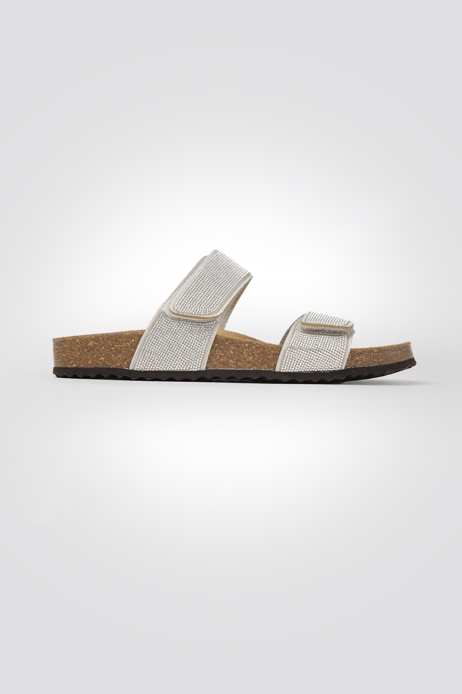 כפכפים רצועות מנצנצות בצבע כסף