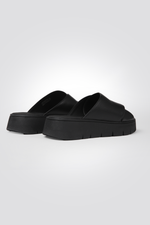 כפכפי עור לנשים רצועות מוצלבות בצבע שחור