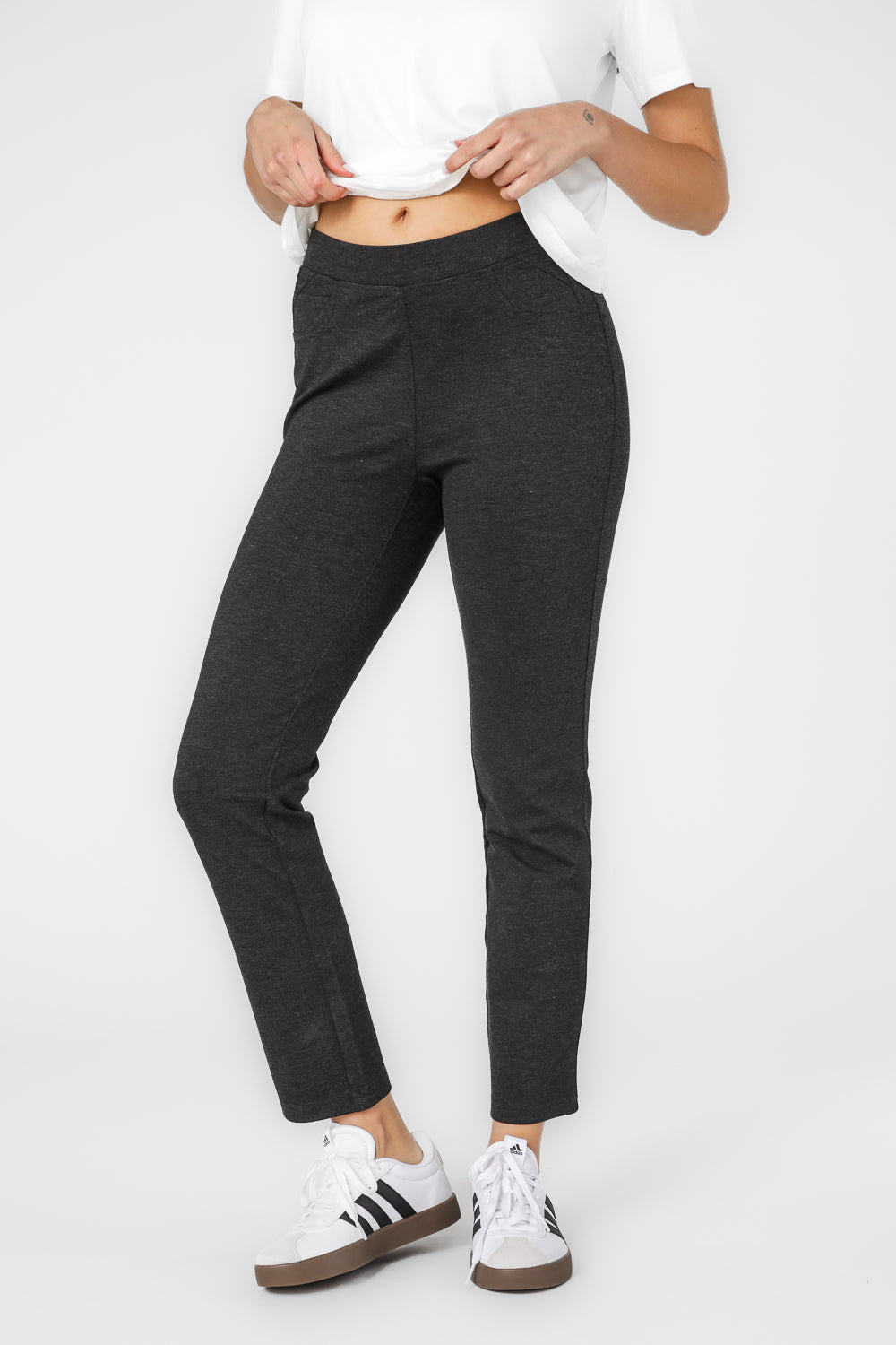 טייץ 7/8 לנשים בצבע אפור כהה