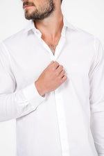 חולצה מכופתרת STRETCH MODERN בצבע לבן - MASHBIR//365