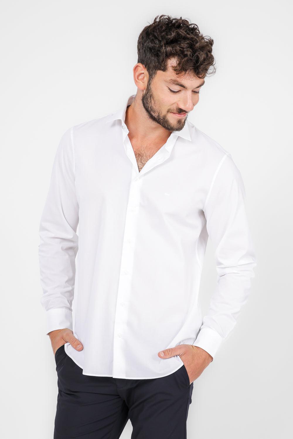 חולצה מכופתרת STRETCH MODERN בצבע לבן - MASHBIR//365