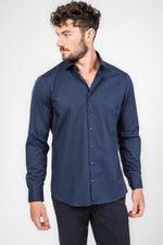 חולצה מכופתרת STRETCH MODERN בצבע נייבי - MASHBIR//365