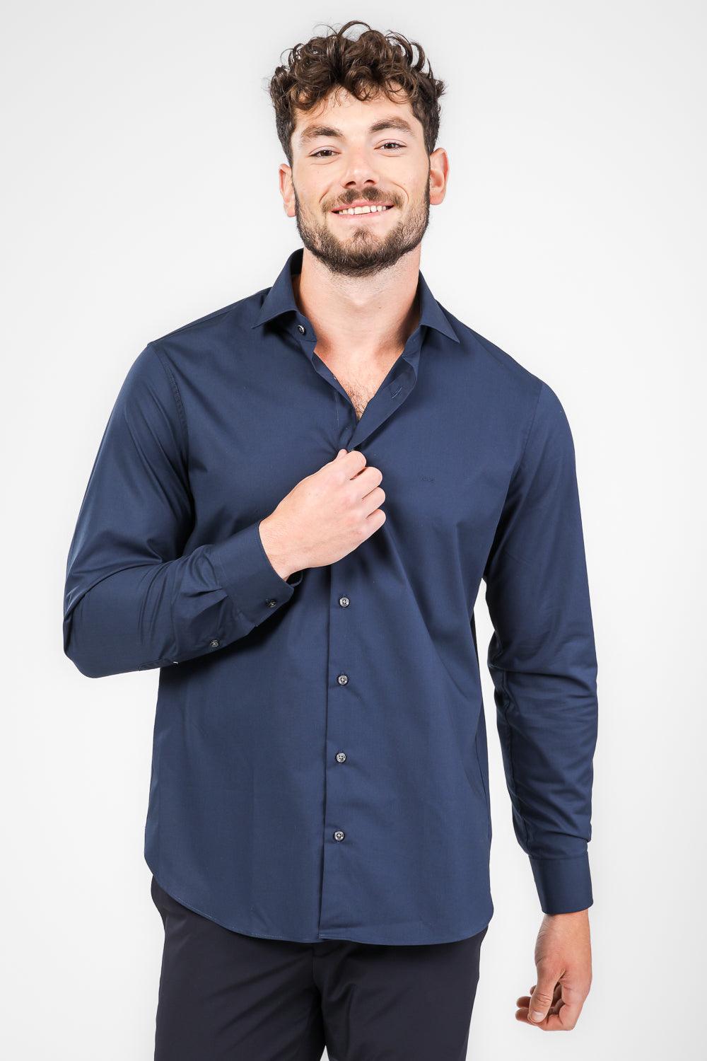 חולצה מכופתרת STRETCH MODERN בצבע נייבי - MASHBIR//365