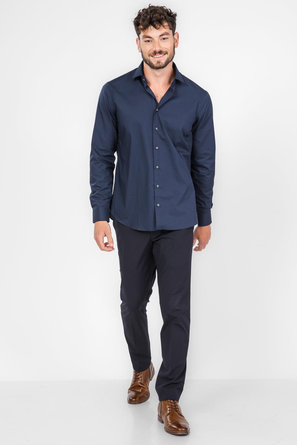 חולצה מכופתרת STRETCH MODERN בצבע נייבי - MASHBIR//365