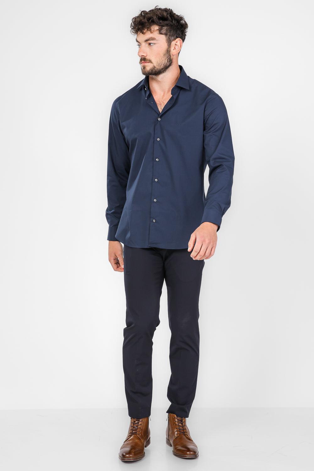 חולצה מכופתרת STRETCH MODERN בצבע נייבי - MASHBIR//365