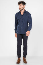 חולצה מכופתרת STRETCH MODERN בצבע נייבי - MASHBIR//365