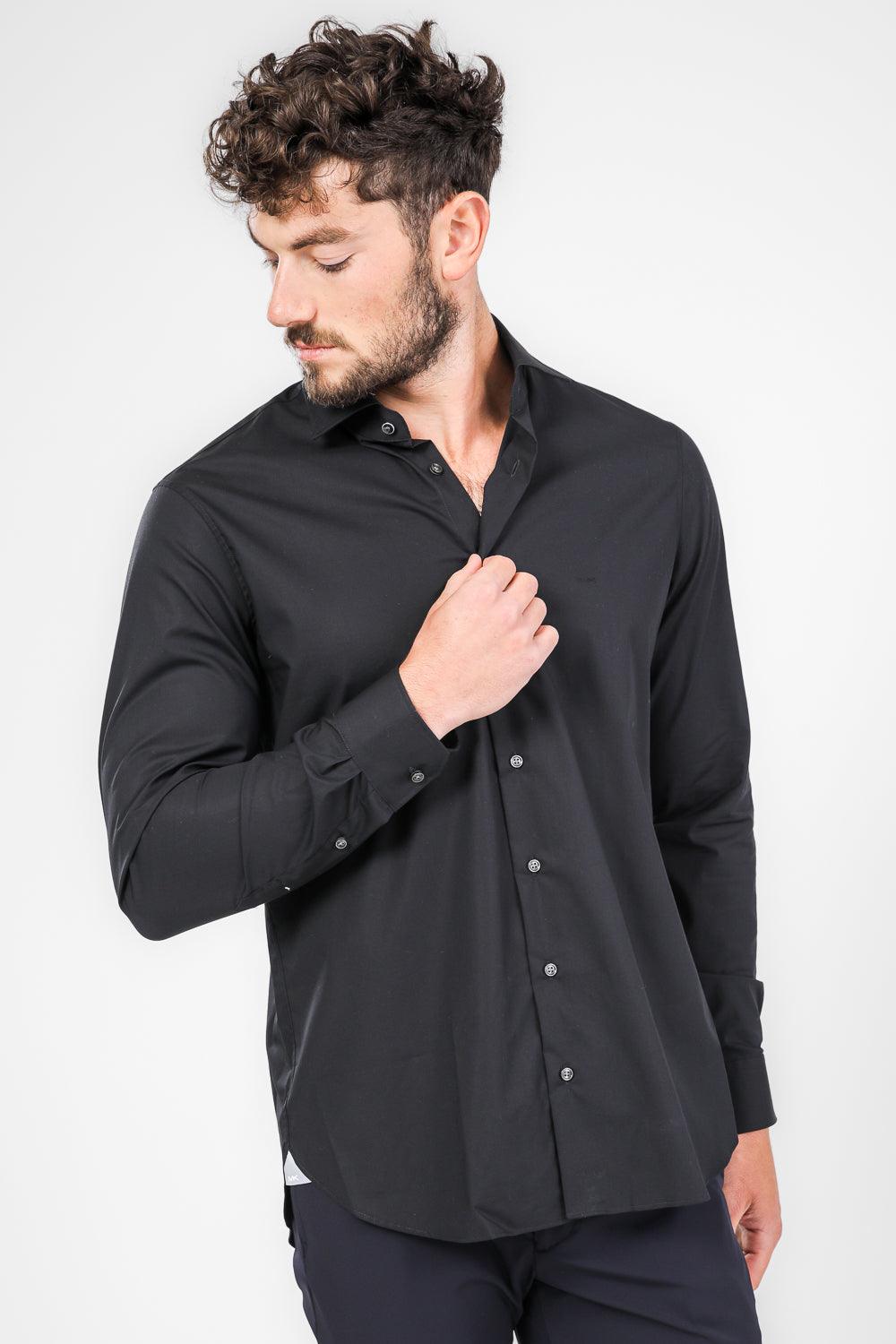 חולצה מכופתרת STRETCH MODERN בצבע שחור - MASHBIR//365