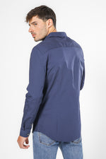 מכופתרת  STRETCH בצבע נייבי