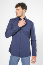 מכופתרת  STRETCH בצבע נייבי