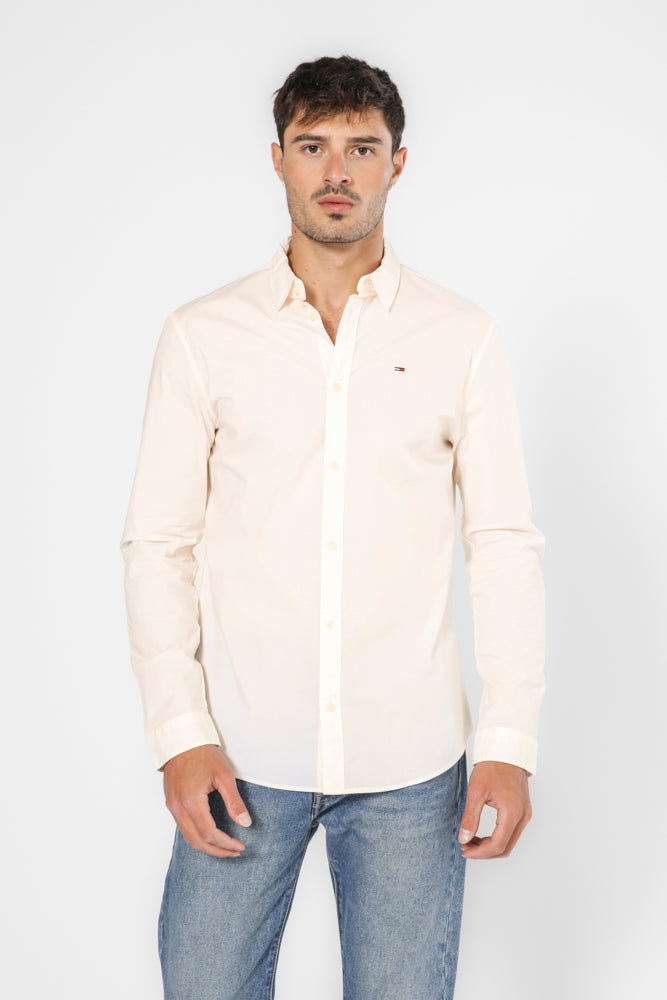 מכופתרת STRETCH בצבע לבן