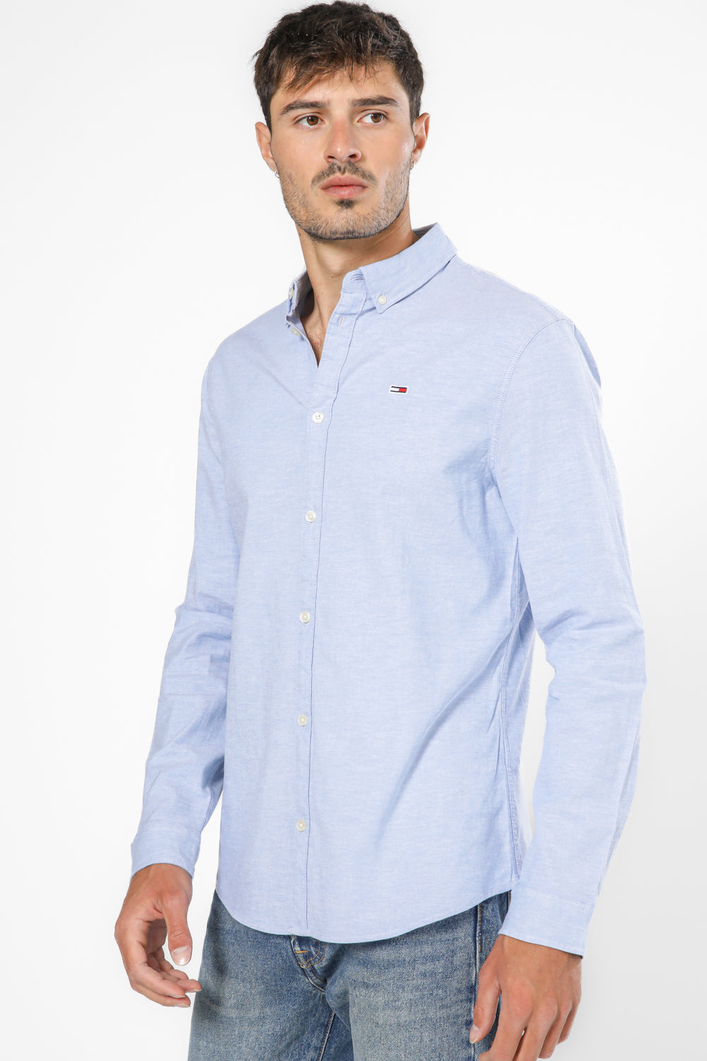 מכופתרת SLIM STRETCH OXFORD בצבע תכלת