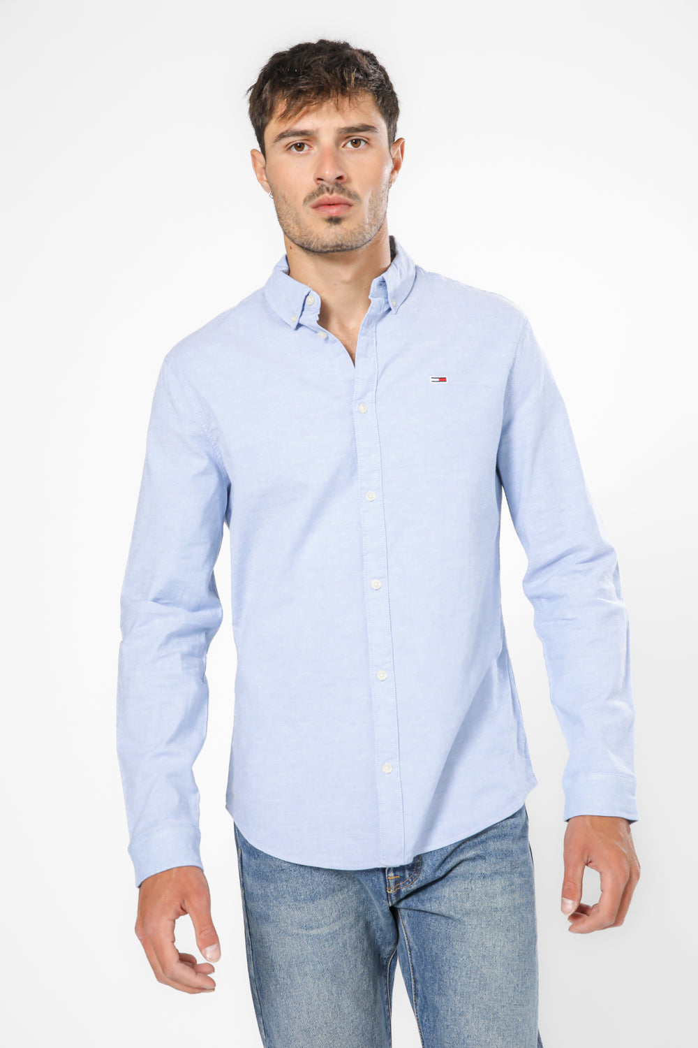 מכופתרת SLIM STRETCH OXFORD בצבע תכלת