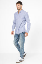 מכופתרת SLIM STRETCH OXFORD בצבע כחול