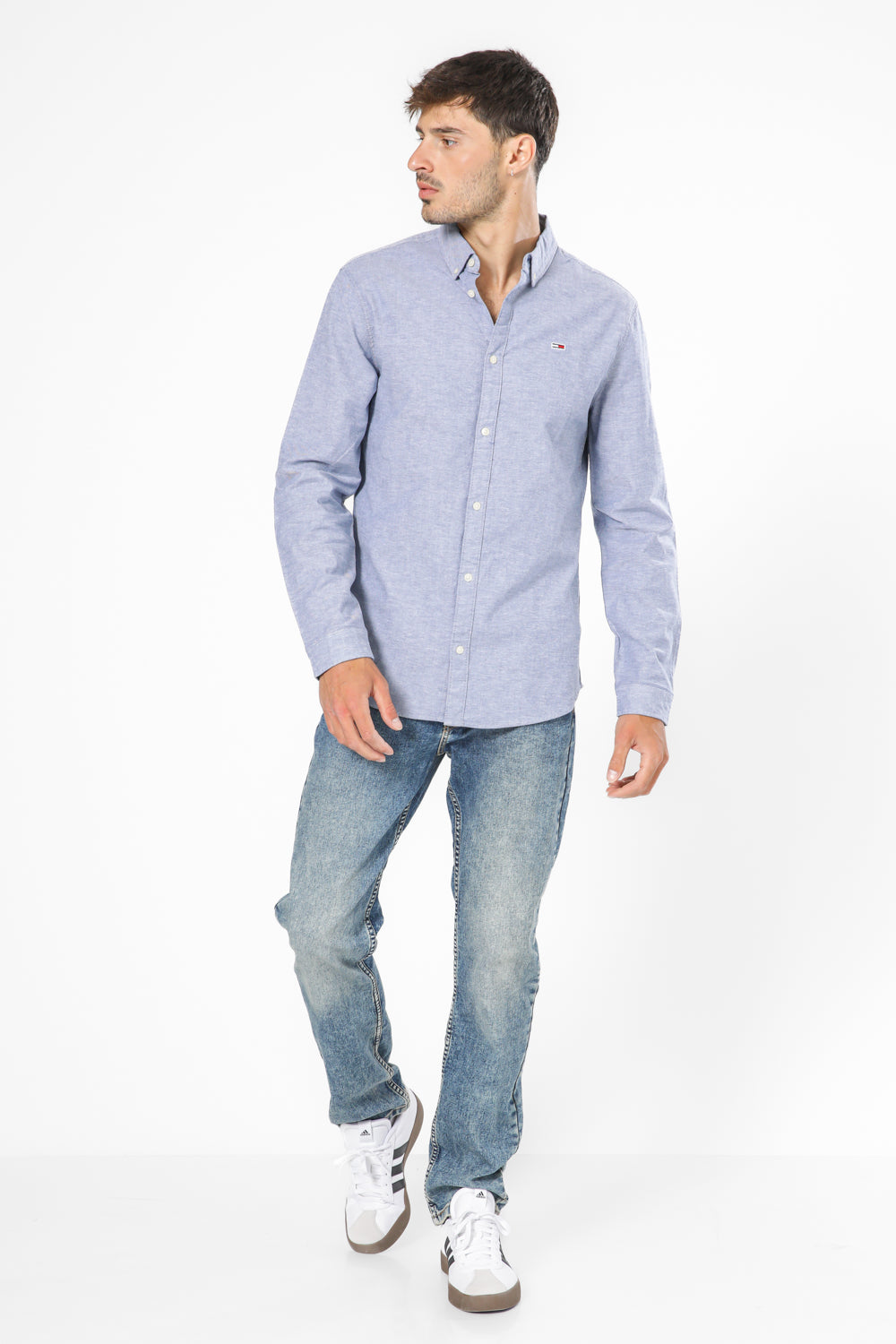 מכופתרת SLIM STRETCH OXFORD בצבע כחול