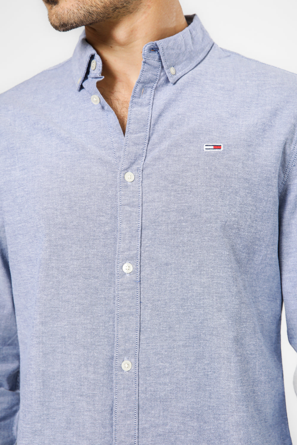 מכופתרת SLIM STRETCH OXFORD בצבע כחול