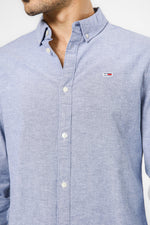 מכופתרת SLIM STRETCH OXFORD בצבע כחול