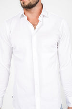 חולצה מכופתרת SOLID PIQUE בצבע לבן - MASHBIR//365