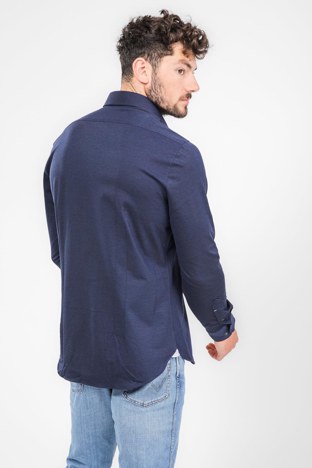 חולצה מכופתרת SOLID PIQUE SLIM בצבע נייבי - MASHBIR//365