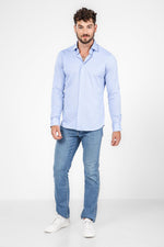 חולצה מכופתרת SOLID PIQUE בצבע תכלת - MASHBIR//365