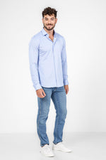 חולצה מכופתרת SOLID PIQUE בצבע תכלת - MASHBIR//365