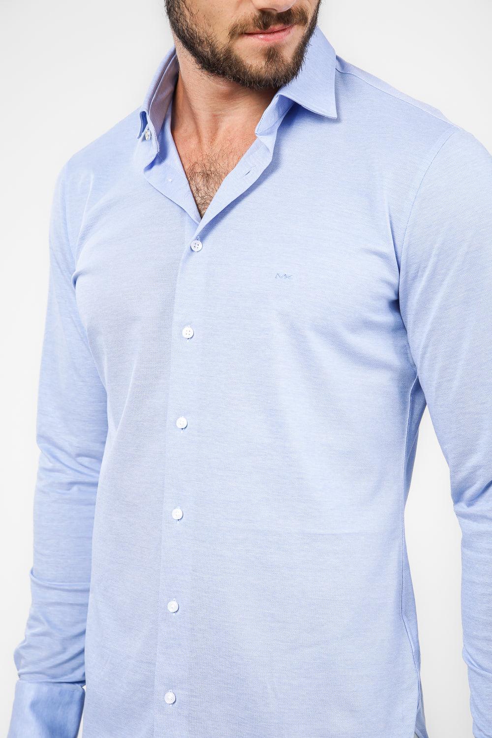 חולצה מכופתרת SOLID PIQUE בצבע תכלת - MASHBIR//365