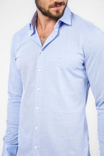 חולצה מכופתרת SOLID PIQUE בצבע תכלת - MASHBIR//365