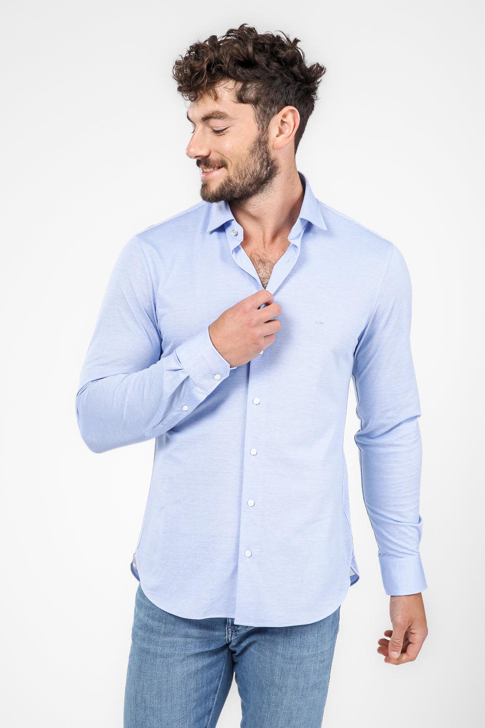 חולצה מכופתרת SOLID PIQUE בצבע תכלת - MASHBIR//365