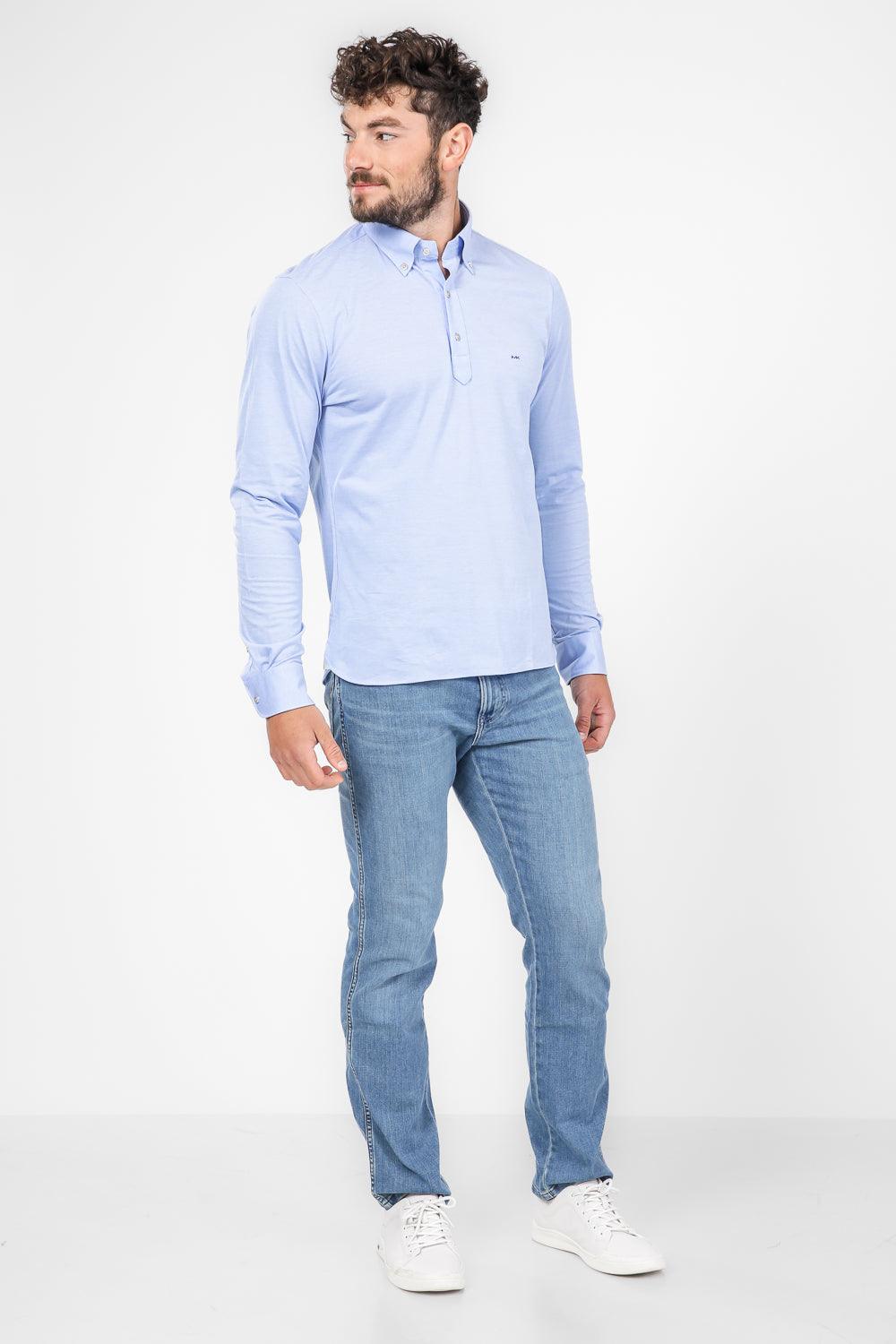 חולצת פולו CAMICIA SLIM בצבע תכלת - MASHBIR//365