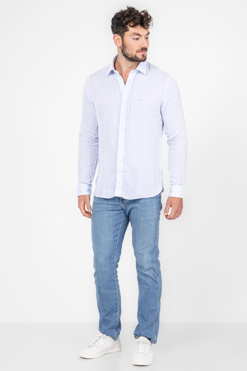 חולצה מכופתרת SLIM FIT בצבע תכלת - MASHBIR//365