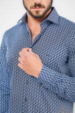 חולצה מכופתרת PRINT MODERN בצבע נייבי - MASHBIR//365