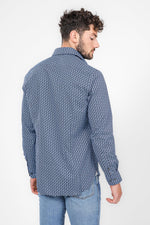 חולצה מכופתרת PRINT MODERN בצבע נייבי - MASHBIR//365